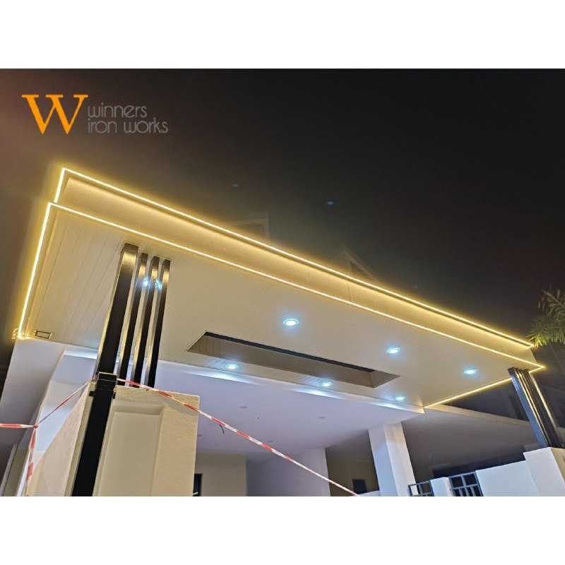 C-channel Aluminium Strip Ceiling with UV Glass
